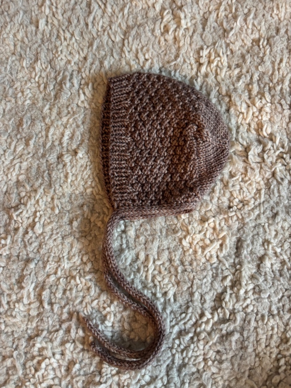 Knit Baby Bonnet Hat Cap Bobble Handknit - Picture 5 of 5